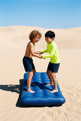 JPG 편집이미지 행복 어린이 모래 모션 자연 놀이 소년 해변 여름 친구 모래사장 햇빛 매트 즐거움 비치베드 편집실사 AI인물포토 AI콘텐츠 계절 남자 감정 바다 관계 사람 빛 CG 생태계 파일형식 AI포토