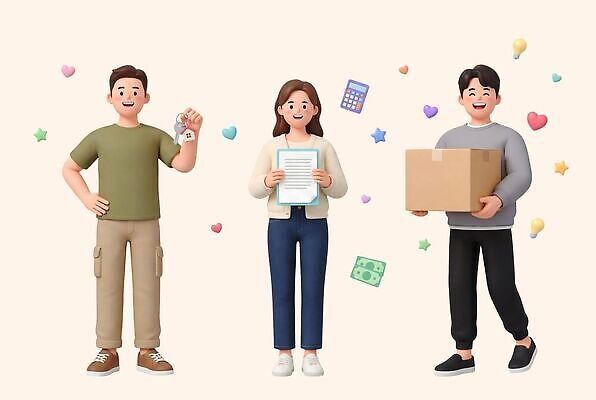 PSD 편집이미지 캐릭터 돈 모션 열쇠 표정 사람 청년 상자 계산기 문서 청년정책 편집3D 문구용품 성인 3D 장비 재산 복지 파일형식