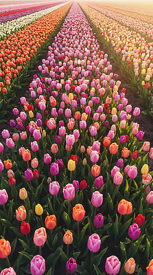 JPG 편집이미지 꽃 줄기 컬러 꽃밭 자연 풍경 농장 농사 봄 튤립 원예 편집실사 AI컴퓨터그래픽 AI콘텐츠 식물 계절 농업 취미 CG 생태계 파일형식