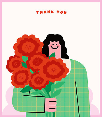 식물 기념일 꽃 감정 표정 사람 라이프 5월 파일형식 벡터 여자 꽃다발 감사 일상 디자인 미소 행복 선물 기쁨 일러스트 국내일러스트 AI파일 어버이날 가정의달 카네이션