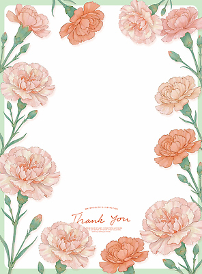 PSD 식물 디자인 꽃 포스터 예술 컬러 일러스트 메시지 카네이션 감사 가정의달 꽃프레임 국내일러스트 감정 프레임 5월 파일형식