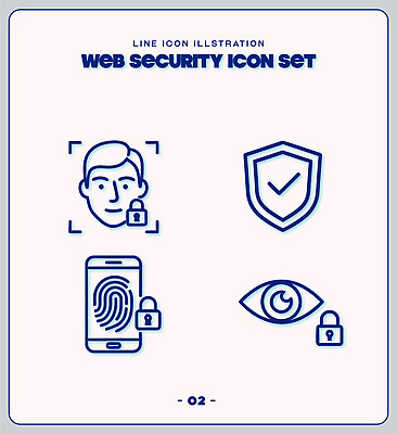 라인일러스트 일러스트 자물쇠 기술 안전 웹 정보 눈 잠금 보안 방패 개인정보 인증 지문인식 얼굴인식 국내일러스트 AI파일 컨셉 인터넷 생체인식기술 파일형식 벡터