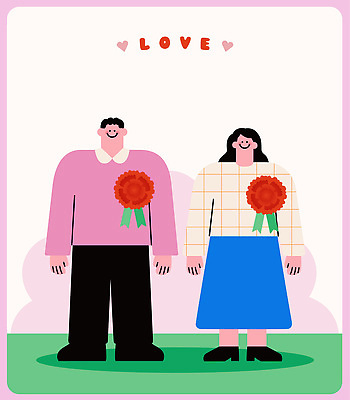 디자인 부부 여자 기념일 남자 꽃 행복 감정 컬러 일러스트 가족 함께함 표정 선물 사랑 이벤트 만남 축하 추억 어버이날 카네이션 감사 가정의달 순간 국내일러스트 AI파일 식물 커플 컨셉 관계 사람 5월 파일형식 벡터
