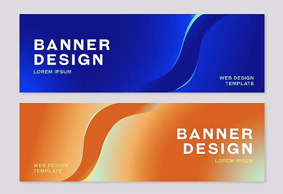 템플릿 디자인 배너 배너템플릿 가로배너 컬러 추상 그래픽 파란색 주황색 현수막 물결무늬 예시 배너세트 AI파일 물결 무늬 가로 세트 파일형식 벡터