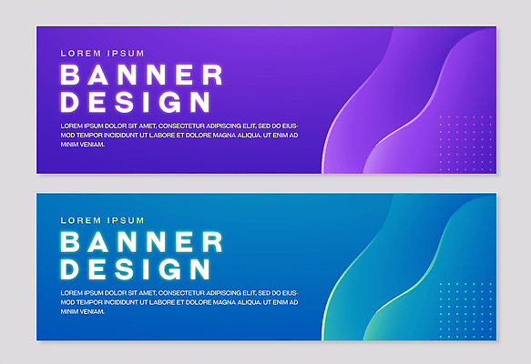 템플릿 디자인 배너 배너템플릿 가로배너 컬러 텍스트 추상 그래픽 파란색 견본 보라색 현수막 물결무늬 직사각형 구분 배너세트 AI파일 도형 물결 무늬 가로 세트 파일형식 벡터