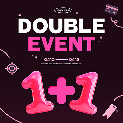 편집이미지 이벤트 숫자 정보 알림 마케팅 원플러스원 프로모션 이미지편집 AI파일 문자 파일형식 벡터