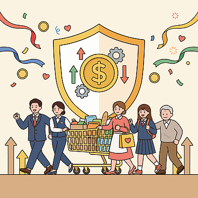 기호 행복 돈 일러스트 협력 여러명 경제 쇼핑 상점 쇼핑카 축하 소비 상품 결제 물가안정 국내일러스트 AI파일 문자 감정 다수 컨셉 사람 카트 재산 파일형식 벡터