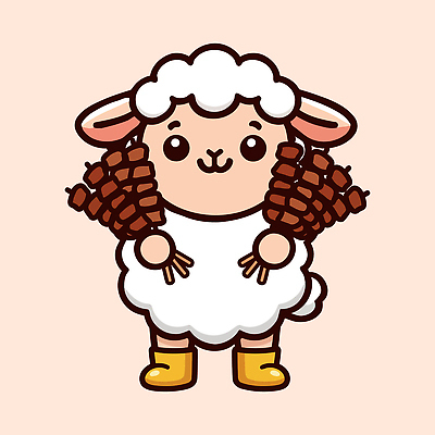 동물 캐릭터 손 일러스트 놀이 동화 털 장난감 귀여움 양 솔방울 양캐릭터 역할놀이 창작 디지털아트 양꼬치 국내일러스트 AI파일 음식 동물캐릭터 컨셉 포유류 신체부위 파일형식 벡터