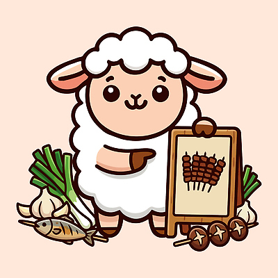 캐릭터 음식 일러스트 식재료 마늘 요리 팻말 양 꼬치 레시피 양캐릭터 대파 양꼬치 맛있는 국내일러스트 AI파일 동물캐릭터 채소 포유류 프레임 파 파일형식 벡터