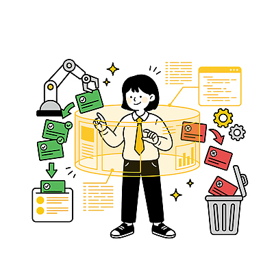 일러스트 통계 기술 관리 사람 그래픽 자료 기계 정보 작업 분석 보고서 정리 시스템 분류 자동화 국내일러스트 AI파일 컨셉 파일형식 벡터