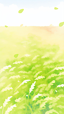 JPG 식물 여유 백그라운드 일러스트 자연 하늘 나뭇잎 수채화 풍경 연두색 여름 봄 자유 풀 청보리 청보리밭 풍경화 국내일러스트 AI일러스트 AI콘텐츠 계절 감정 컨셉 잎 밭 초록색 그림 생태계 보리 파일형식