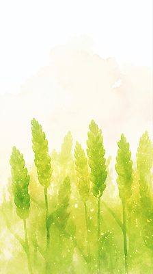 JPG 식물 백그라운드 일러스트 자연 하늘 수채화 풍경 연두색 청보리 청보리밭 풍요 국내일러스트 AI일러스트 AI콘텐츠 컨셉 밭 초록색 생태계 보리 파일형식