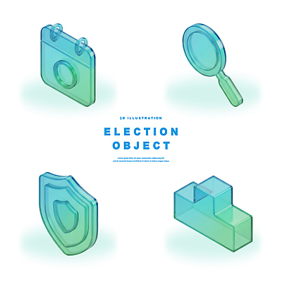 PSD 아이콘 3D아이콘 블록 달력 도구 투표 선거 민주주의 오브젝트 확대경 방패 시민 선거일 정치 참여 국민 파일형식