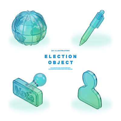 PSD 아이콘 지구 사람 도장 3D아이콘 연필 3D 투표 선거 민주주의 오브젝트 시민 정치 참여 학용품 필기구 디지털합성 국민 파일형식