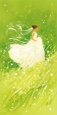 JPG 드레스 여자 꽃 신부 웨딩드레스 일러스트 자연 결혼식 바람 사랑 풍경 초원 여름 햇빛 걷기 국내일러스트 AI일러스트 AI콘텐츠 자연요소 식물 옷 계절 감정 결혼 모션 날씨 사람 빛 생태계 파일형식