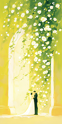 JPG 응시 드레스 여자 남자 부케 웨딩드레스 하늘색 일러스트 결혼식 사랑 사람 정장 턱시도 분위기 신랑신부 국내일러스트 AI일러스트 AI콘텐츠 시선 옷 감정 신부_웨딩 꽃다발 신랑 결혼 컨셉 파란색 파일형식