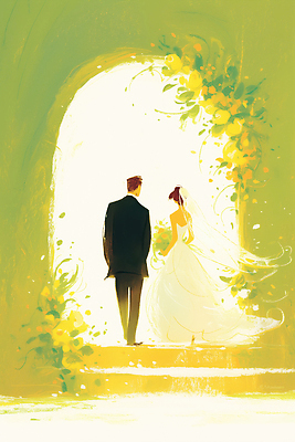 JPG 커플 여자 남자 꽃 행복 부케 웨딩드레스 신랑 일러스트 결혼식 사랑 턱시도 문 뷰티풀 신랑신부 국내일러스트 AI일러스트 AI콘텐츠 식물 드레스 감정 신부_웨딩 꽃다발 결혼 관계 사람 정장 파일형식