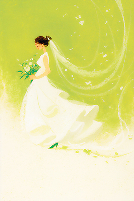 JPG 헤어스타일 드레스 여자 신부 부케 웨딩드레스 결혼 일러스트 결혼식 바람 사랑 연두색 머리 걷기 신부님 흩날리기 국내일러스트 AI일러스트 AI콘텐츠 자연요소 옷 감정 꽃다발 모션 날씨 사람 이벤트 신체부위 초록색 천주교 파일형식