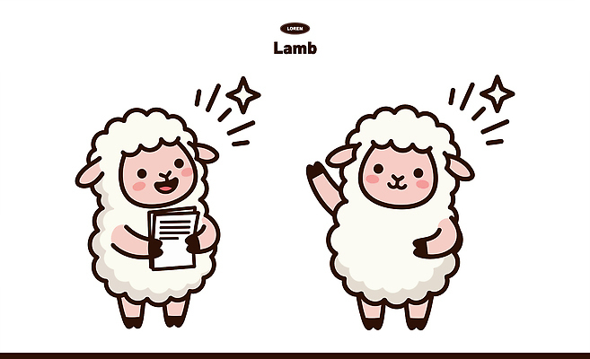 동물 캐릭터 일러스트 웃음 귀여움 인사 양 즐거움 문서 양캐릭터 일러캐릭터 AI파일 감정 동물캐릭터 컨셉 포유류 표정 예절 파일형식 벡터