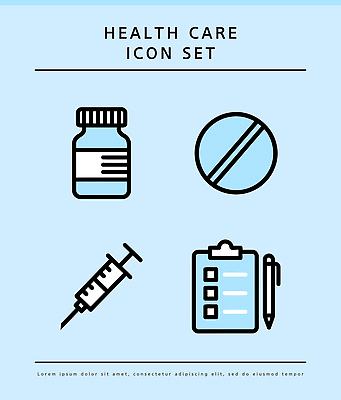 일러스트 의학 건강 관리 주사기 알약 약 앰플 체크리스트 국내일러스트 AI파일 의료기기 파일형식 벡터