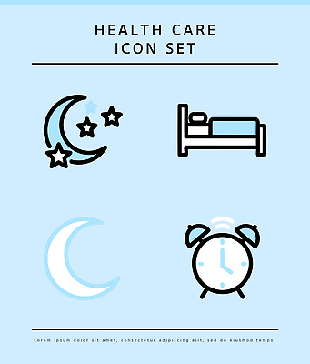 별 시계 일러스트 건강 관리 달 침대 잠 국내일러스트 AI파일 자연요소 가구 파일형식 벡터