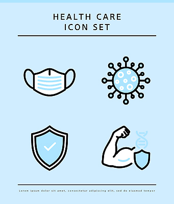 기호 일러스트 의학 근육 건강 마스크 안전 힘 바이러스 보호 예방 감염 방패 국내일러스트 AI파일 문자 컨셉 파일형식 벡터