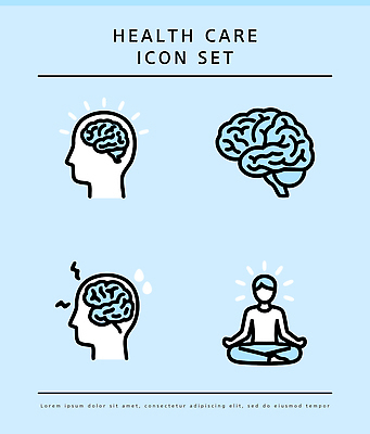 일러스트 건강 사람 파란색 명상 뇌 두상 신경 심리 신경과 국내일러스트 웰니스 AI파일 컬러 병원 머리 파일형식 벡터