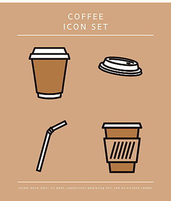 커피 음료 일러스트 빨대 컵 카페 뚜껑 테이크아웃 국내일러스트 AI파일 식기 상점 파일형식 벡터