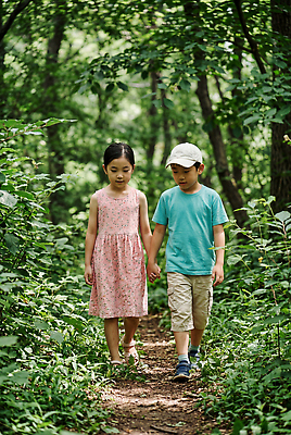 JPG 나무 편집이미지 손 여자 남자 길 어린이 자연 함께함 친구 걷기 숲속 숲 의료성형뷰티 편집실사 AI인물포토 AI콘텐츠 식물 컨셉 관계 모션 사람 신체부위 CG 생태계 파일형식 AI포토