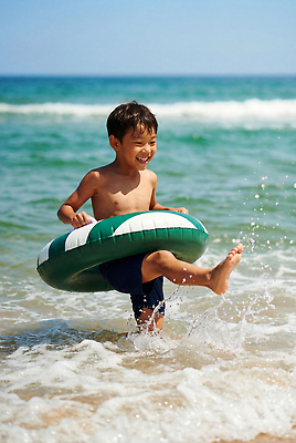 JPG 편집이미지 수영복 바다 물놀이 놀이 웃음 소년 해변 물 여름 킥 즐거움 해수욕 튜브 의료성형뷰티 편집실사 AI인물포토 AI콘텐츠 자연요소 옷 계절 남자 감정 어린이 모션 휴가 표정 CG 파일형식 AI포토