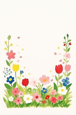 JPG 꽃 잎 꽃밭 일러스트 꽃프레임 국내일러스트 AI일러스트 AI콘텐츠 식물 프레임 파일형식