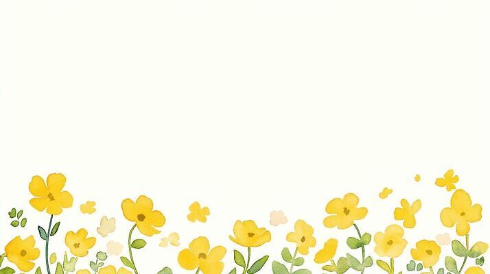 JPG 식물 꽃 백그라운드 잎 일러스트 자연 수채화 잔디 노란색 국내일러스트 AI일러스트 AI콘텐츠 컬러 생태계 파일형식