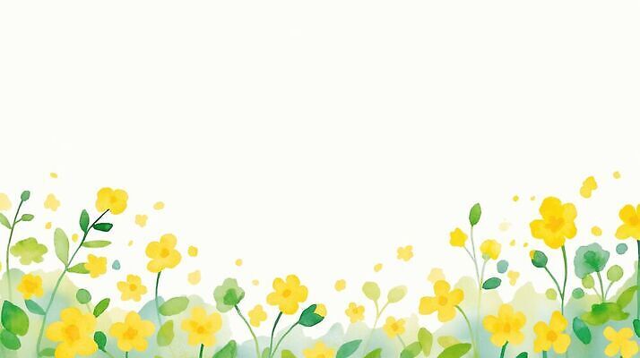 JPG 식물 꽃 백그라운드 잎 꽃밭 일러스트 자연 수채화 노란색 봄 화사함 국내일러스트 AI일러스트 AI콘텐츠 계절 컬러 컨셉 생태계 파일형식