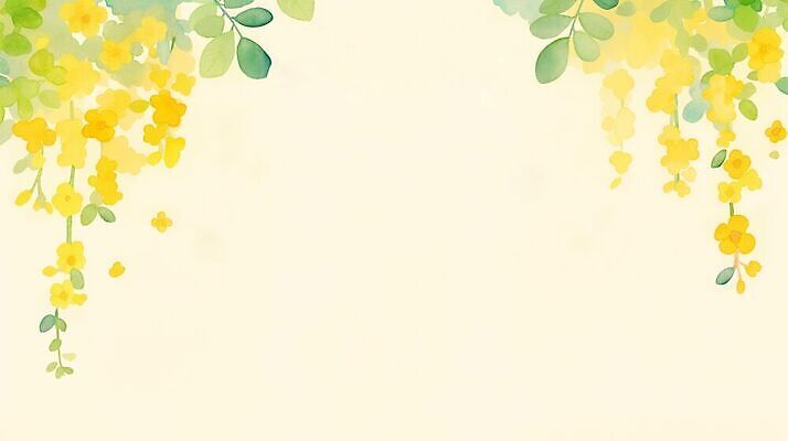 JPG 식물 꽃 백그라운드 잎 일러스트 자연 수채화 노란색 국내일러스트 AI일러스트 AI콘텐츠 컬러 생태계 파일형식