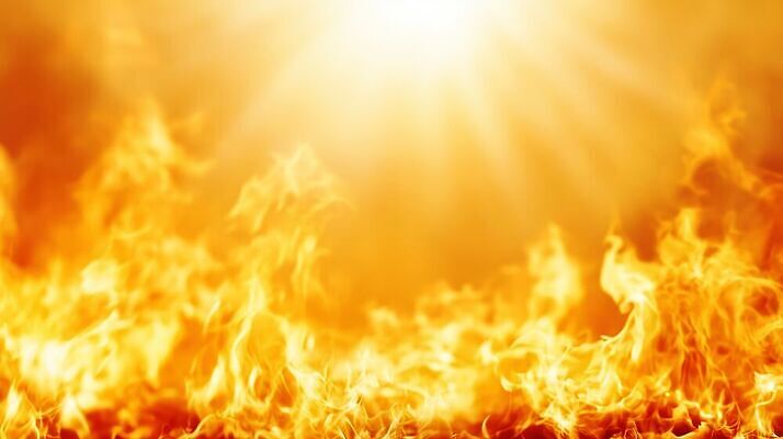 JPG 편집이미지 불 불꽃 여름 빛 햇빛 태양 뜨거움 더위 이미지편집 AI컴퓨터그래픽 AI콘텐츠 자연요소 계절 날씨 파일형식