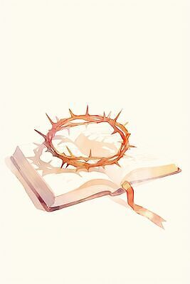 JPG 기독교 종교 일러스트 그림자 책 믿음 성경 기도 신성 가시면류관 경전 국내일러스트 AI일러스트 AI콘텐츠 감정 종교용품 파일형식