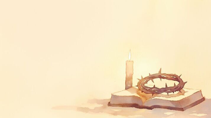 JPG 기독교 백그라운드 일러스트 촛불 책 평화 성경 기도 신성 가시면류관 숭배 국내일러스트 AI일러스트 AI콘텐츠 종교 컨셉 초 종교용품 파일형식