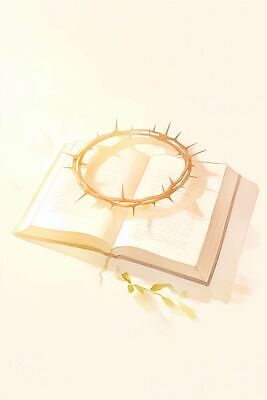 JPG 기독교 종교 일러스트 책 성경 기도 가시면류관 국내일러스트 AI일러스트 AI콘텐츠 종교용품 파일형식