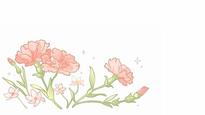 JPG 식물 꽃 분홍색 일러스트 봄꽃 카네이션 국내일러스트 AI일러스트 AI콘텐츠 컬러 봄 파일형식