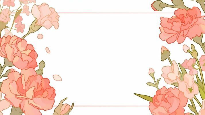 JPG 꽃 분홍색 일러스트 봄꽃 프레임 카네이션 국내일러스트 AI일러스트 AI콘텐츠 식물 컬러 봄 파일형식