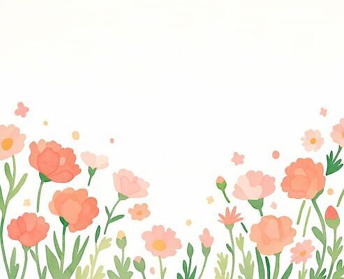 JPG 식물 꽃잎 꽃 꽃밭 일러스트 봄꽃 풀 카네이션 국내일러스트 AI일러스트 AI콘텐츠 봄 파일형식