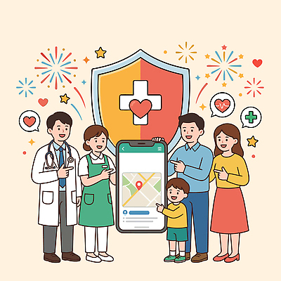 여자 남자 어린이 일러스트 의학 가족 건강 부모 건강관리 의사 축하 어플리케이션 위치 국내일러스트 AI파일 컨셉 관계 관리 사람 의료진 파일형식 벡터