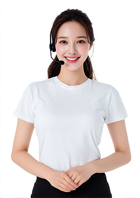 JPG 편집이미지 여자 포즈 커뮤니케이션 표정 한명 미소 사람 헤드폰 헤드셋 업무 작업 상담원 통화 소통 의료성형뷰티 편집실사 AI인물포토 AI콘텐츠 1 음향기기 컨셉 모션 사무원 CG 파일형식 AI포토