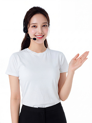 JPG 편집이미지 손 여자 티셔츠 비즈니스 대화 한명 미소 헤드폰 헤드셋 상담원 고객 직원 서비스 문의 마케팅 전문 의료성형뷰티 편집실사 AI인물포토 AI콘텐츠 1 음향기기 셔츠 표정 말하기 사람 신체부위 사무원 CG 파일형식 AI포토