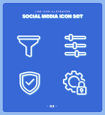 아이콘 디자인 그래픽 세트 심볼 라인아이콘 보안 설정 기능 소셜미디어 조절기 필터 2D아이콘 AI파일 안전 기계 파일형식 벡터