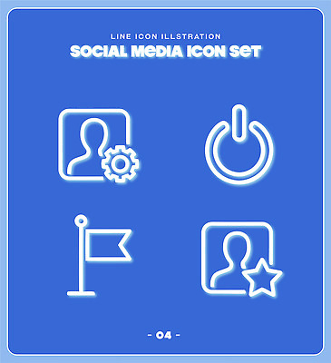 아이콘 기호 디자인 표시 그래픽 파란색 디지털 라인아이콘 소셜미디어 2D아이콘 AI파일 문자 컬러 파일형식 벡터