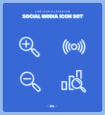 아이콘 기호 디자인 그래프 파란색 세트 웹 확대 어플리케이션 라인아이콘 신호 소셜미디어 축소 2D아이콘 AI파일 문자 컬러 인터넷 파일형식 벡터