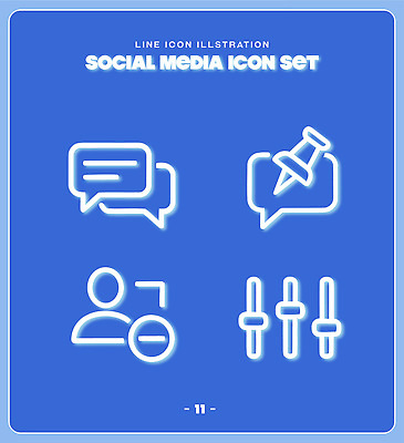 아이콘 디자인 커뮤니케이션 그래픽 디지털 메시지 라인아이콘 고정 조절 기능 소셜미디어 인터페이스 사용자 2D아이콘 AI파일 파일형식 벡터