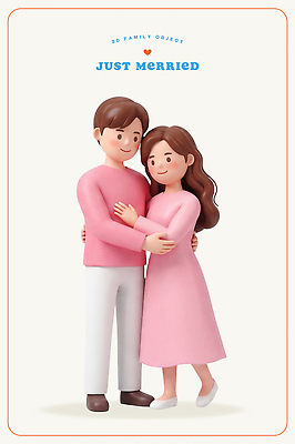 PSD 편집이미지 커플 행복 포즈 결혼 가족 신혼부부 사랑 신혼 편집3D 부부 감정 관계 이벤트 3D 파일형식