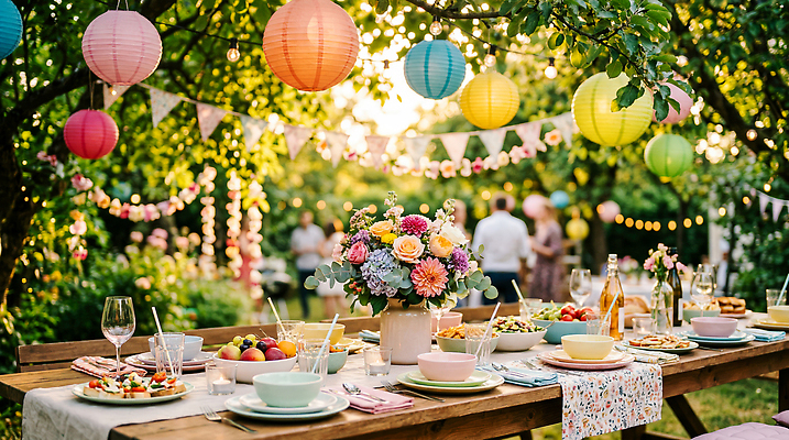 JPG 편집이미지 꽃 음료 음식 탁자 야외 장식 여름 파티 정원 생일 잔치 편집실사 AI포토 AI콘텐츠 식물 계절 기념일 가구 이벤트 CG 파일형식